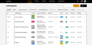 Auftragsliste in Craftboxx