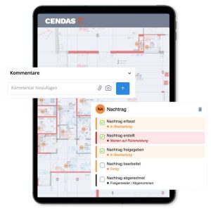 Die Nachtrags- und Kommentarfunktion in CENDAS