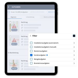 Nachträge filtern in CENDAS